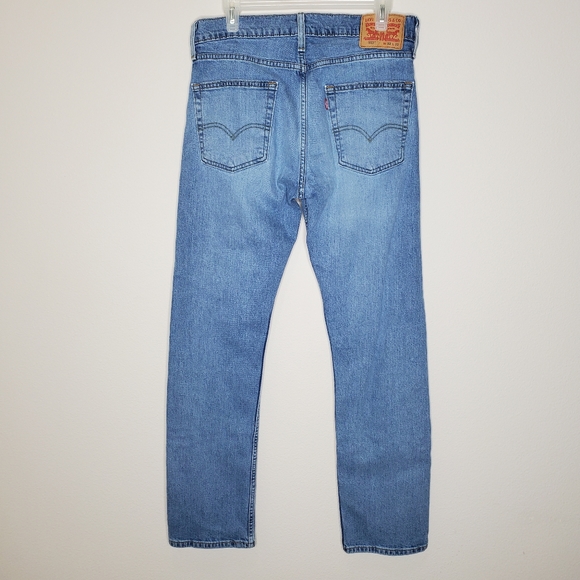 Levi's Blue Medium Wash 513 Slim Straight Leg Denim Jeans - Picture 9 of 13